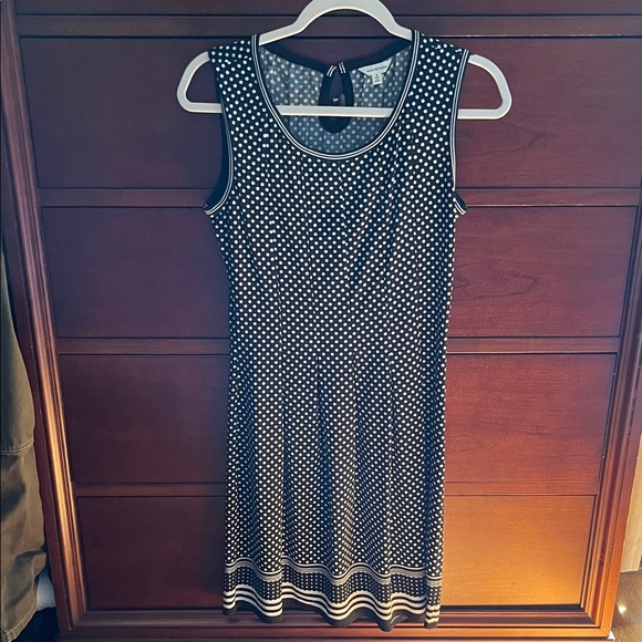 Max Studio Black and White Polka Dot Midi Dress - Picture 1 of 4